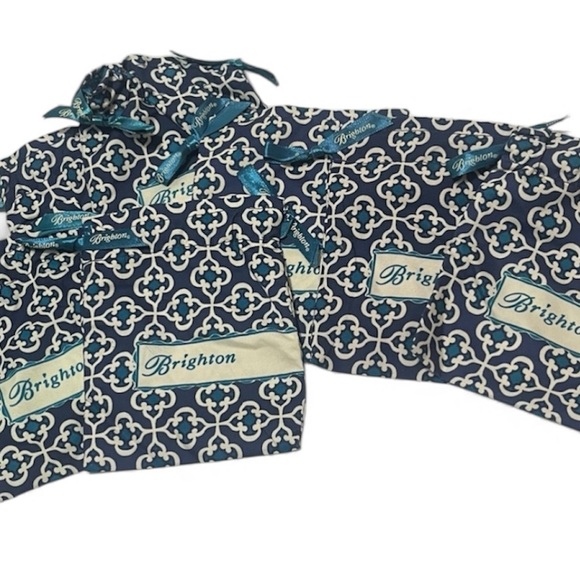 Brighton Navy and Cream Patterned Bags Set of 7 satchel bags gift bags - Picture 4 of 8